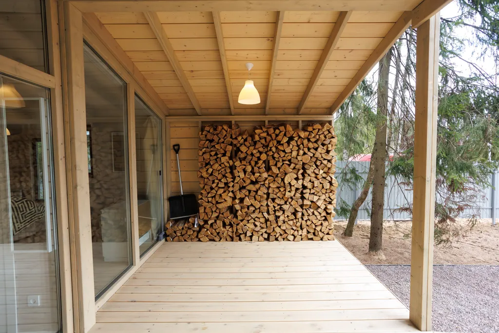 Красивый дом в ёлках