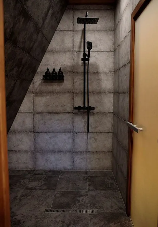 Дом А-фрейм с камином и баней с видом на лес