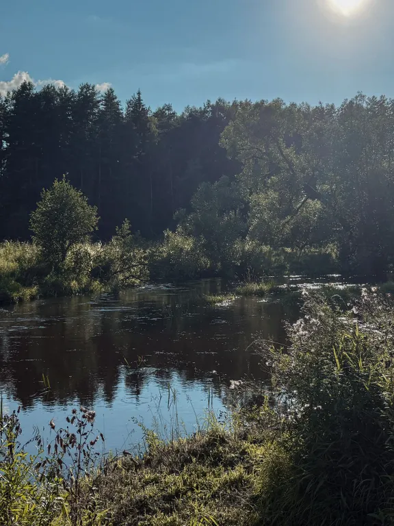 Архитектурный дом A-freim с безграничным окружением природы и речки
