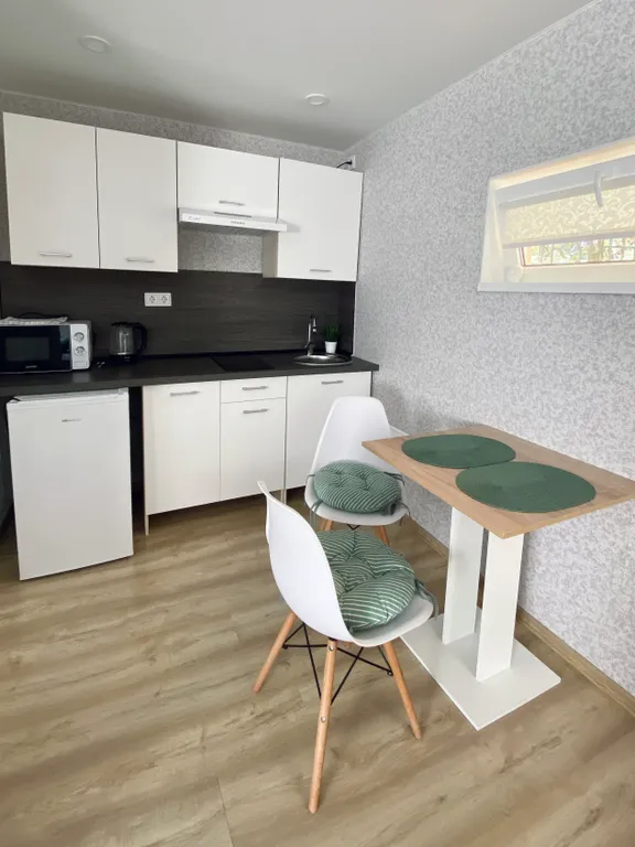 Светлая студия с двориком и парковкой