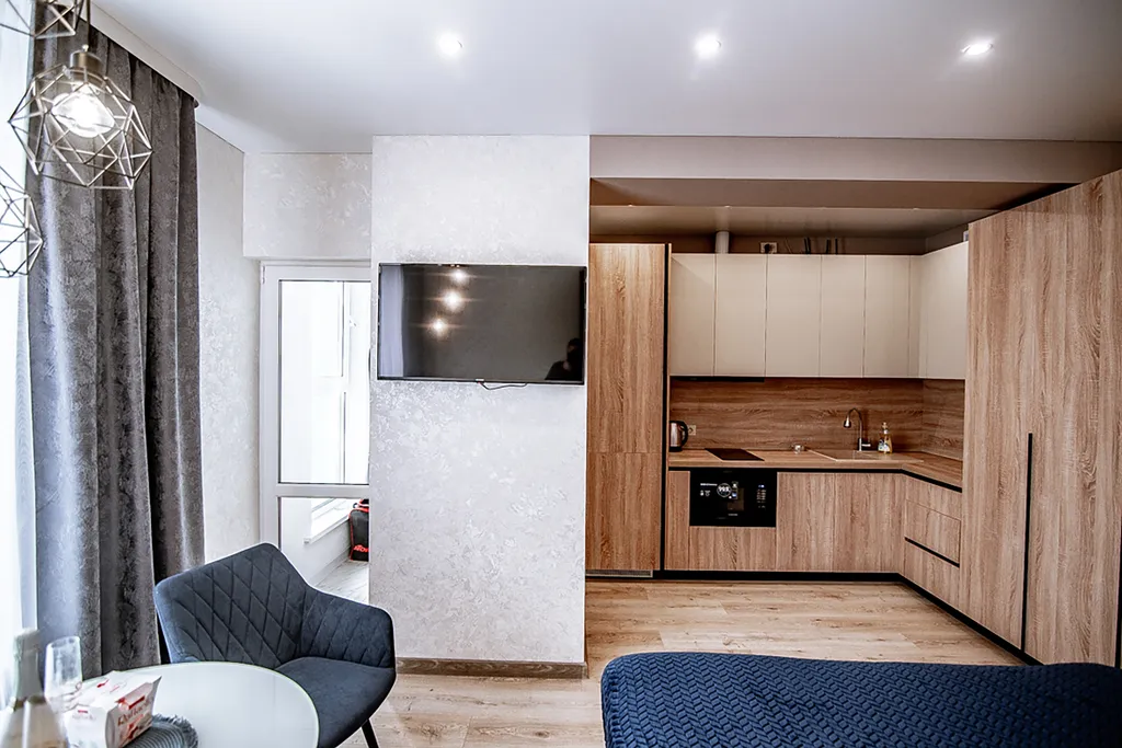 Уютная студия с прекрасным видом на город