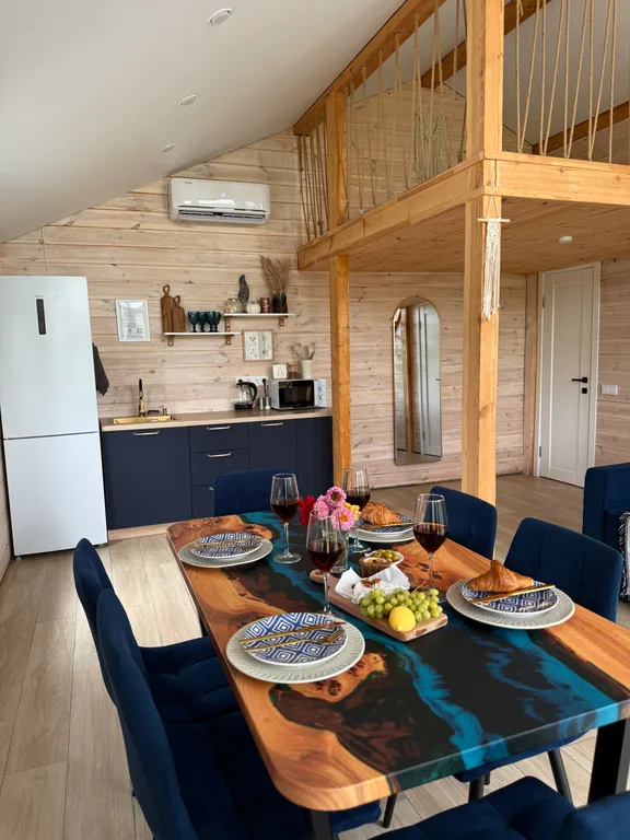 Панорамный дом с чаном под открытым небом и баней на дровах