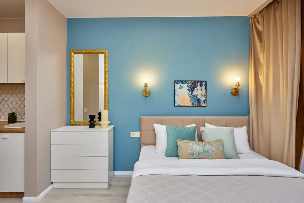 Квартира Квартира Уютная студия Блю — Санкт-Петербург