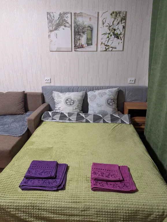 Студия размером с однокомнатную квартиру с 2 кроватями рядом с метро