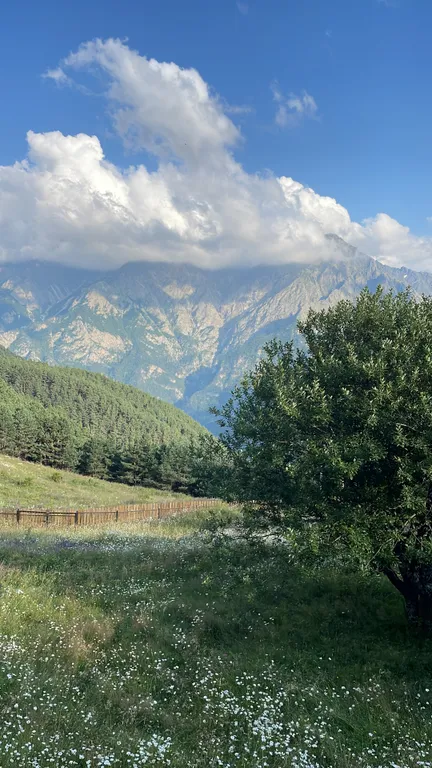 Цей коттеджи с видом на цейские горы