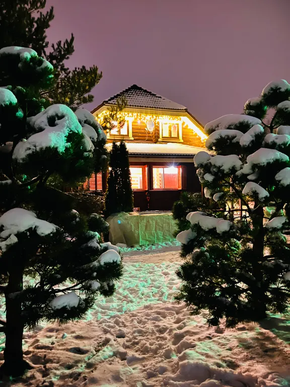 Коттедж Атмосферный дом из бревна с камином и сауной у водохранилища — Маслово