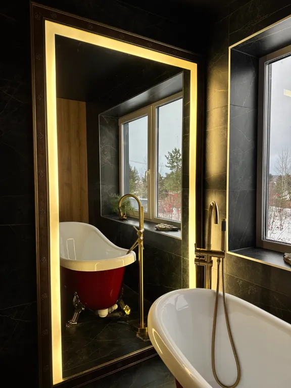 Дом 128m2 — чан, кухня, вид на озеро