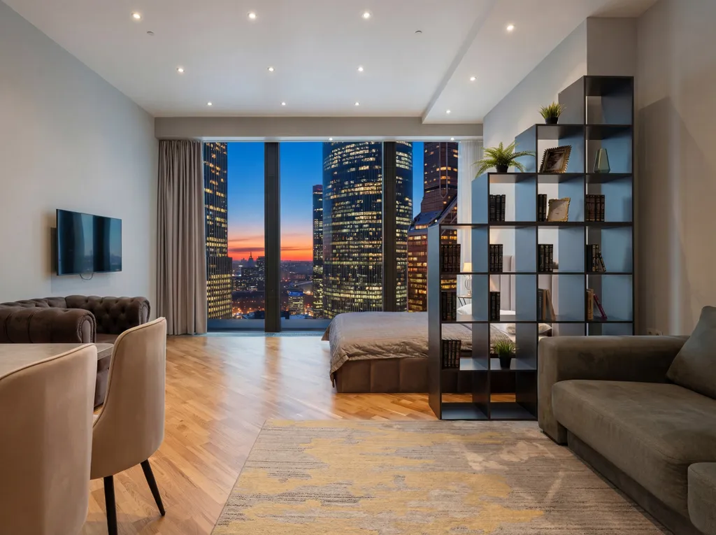 Квартира Neva Sky Панорамный вид на небоскребы и город — аренда посуточно в Москва