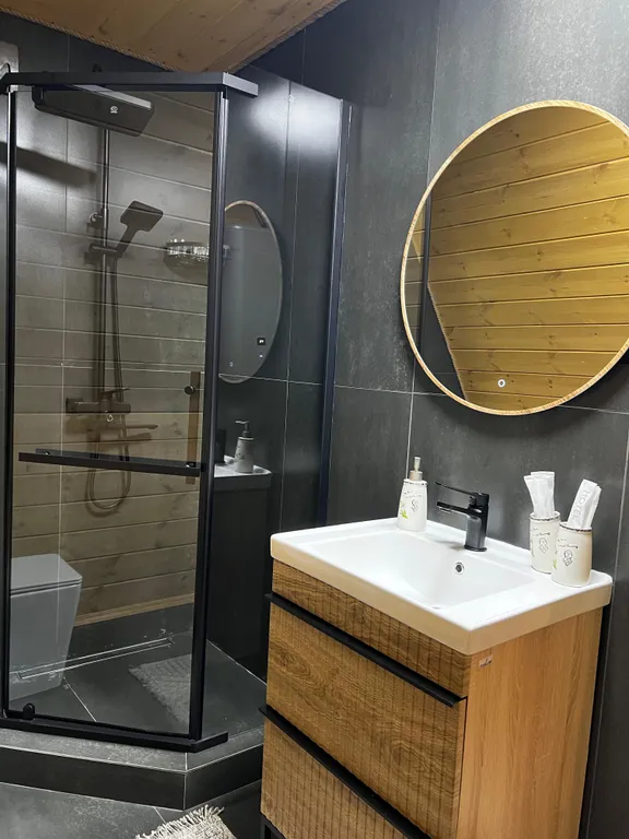 Уютный дом в стиле A frame на поляне Чегет