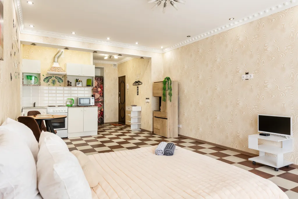 Уютная студия в ЖК комплексе бизнес класса с панорамными окнами