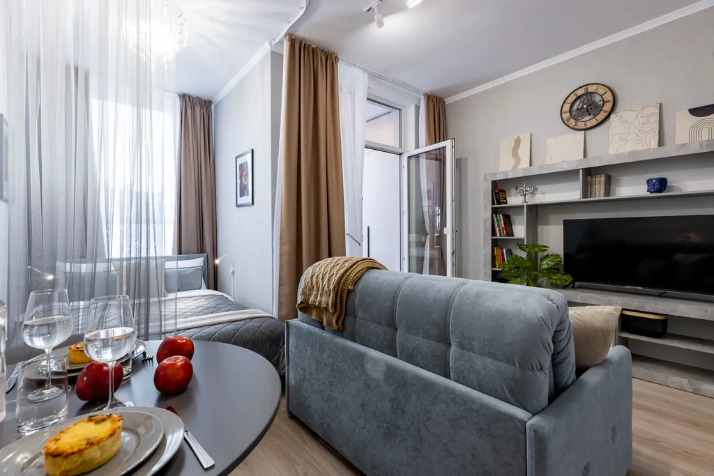 Квартира Квартира Современная студия рядом с Экспофорумом, Пушкиным, Павловском, аэропортом — Шушары