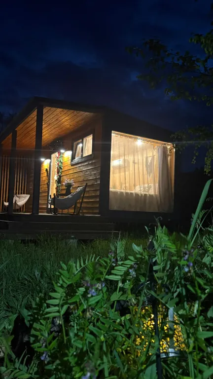 Домик у леса, на территории проживают кролики