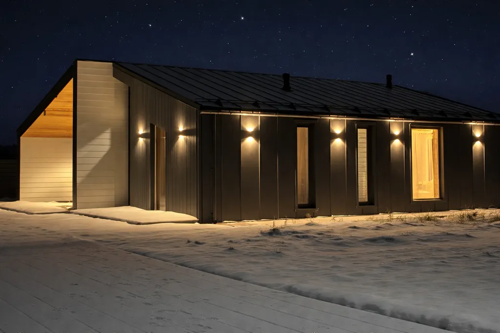 Просторный дом в стиле барнхаус с террасой й и чаном