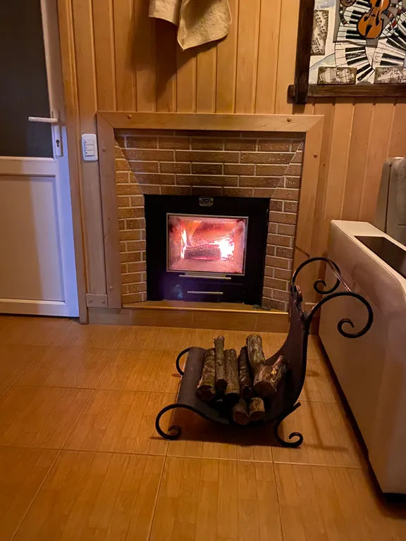 Бассейн в домике шале с сауной и мангалом