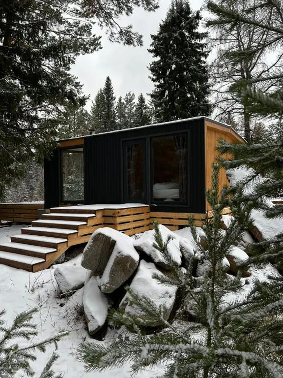 Дом в лесу с баней и чаном
