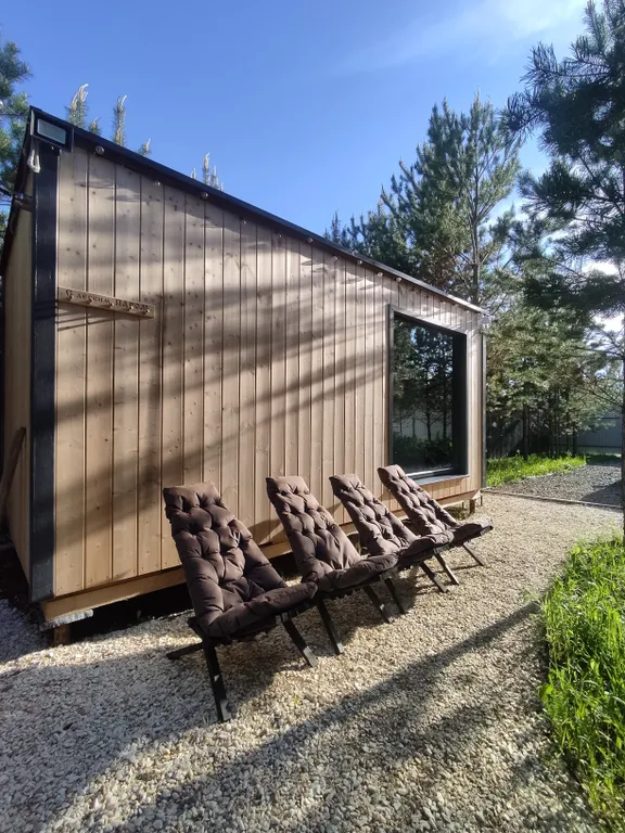 Домик, чан, баня в сосновом лесу, закрытая территория