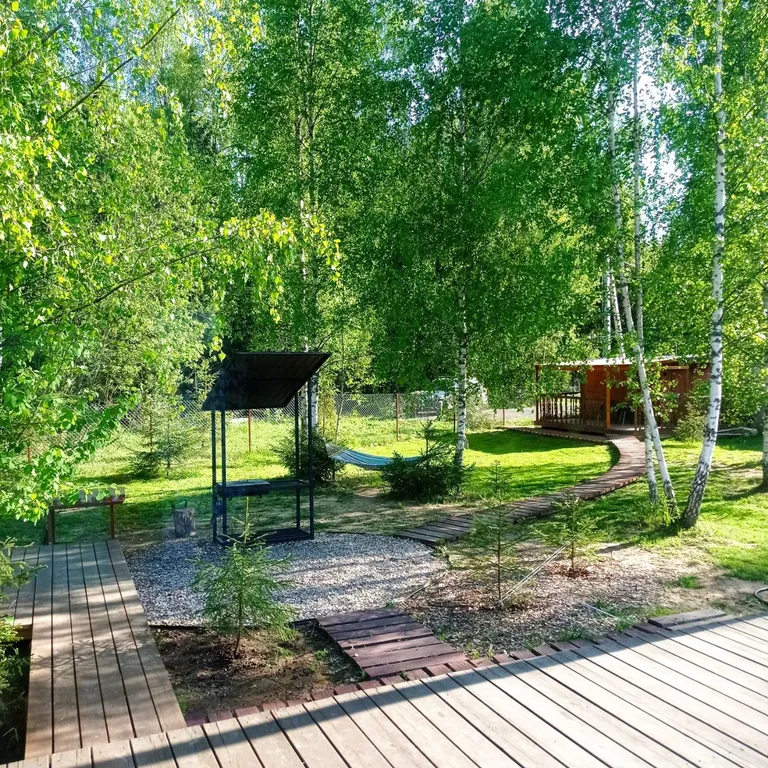 Дом с баней и чаном у леса