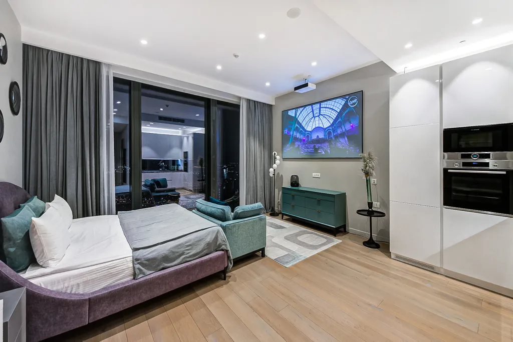 Уютное гнездышко с кинотеатром 54й этаж, Neva Tower