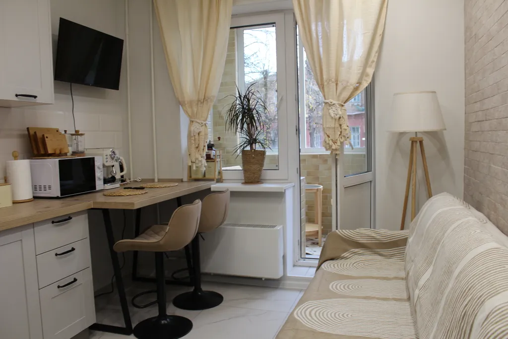 Апартамент Сканди с балконом и отдельной спальней