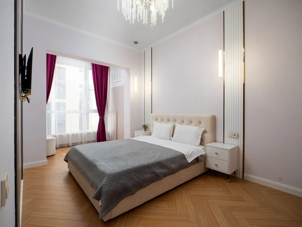 Уютная двухкомнатная квартира в районе Меги с видом на город