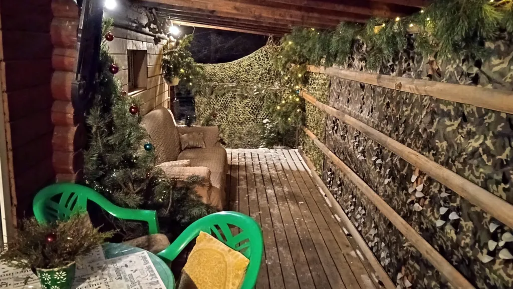 Охотничий дом с медведем на Ладоге