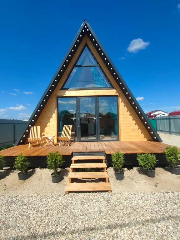 Уютный А-фрейм №1 у озера