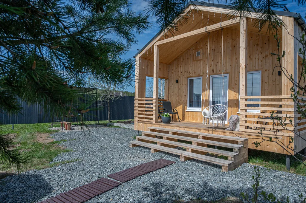 Просторный гостевой хороший дом с горячим банным чаном и баней