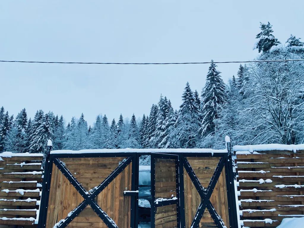 Берлога люкс, коттедж с банным чаном для отдыха с видом на лес и скалы