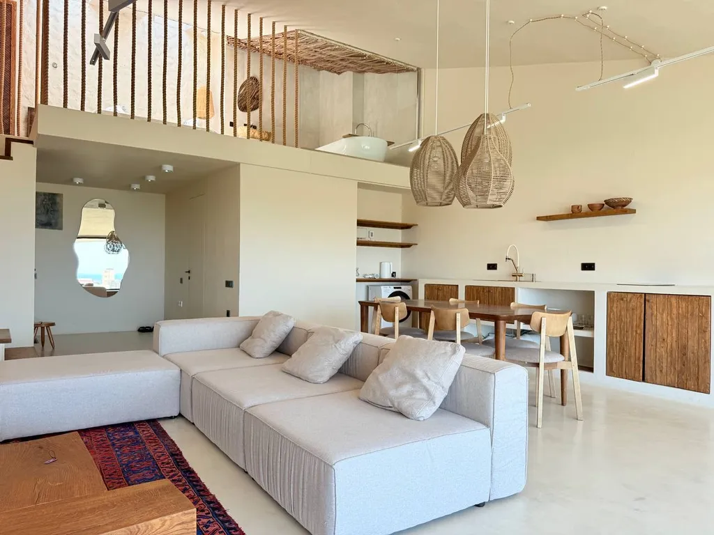 Просторная студия в стиле минимализма с панорамным видом на Махачкалу