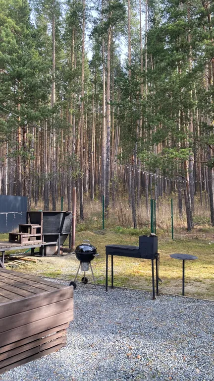 Дом с чаном среди соснового леса