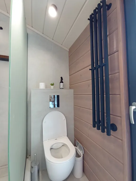 Панорамный дом с видом на лес и банным чаном