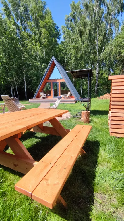 Треугольный домик у леса