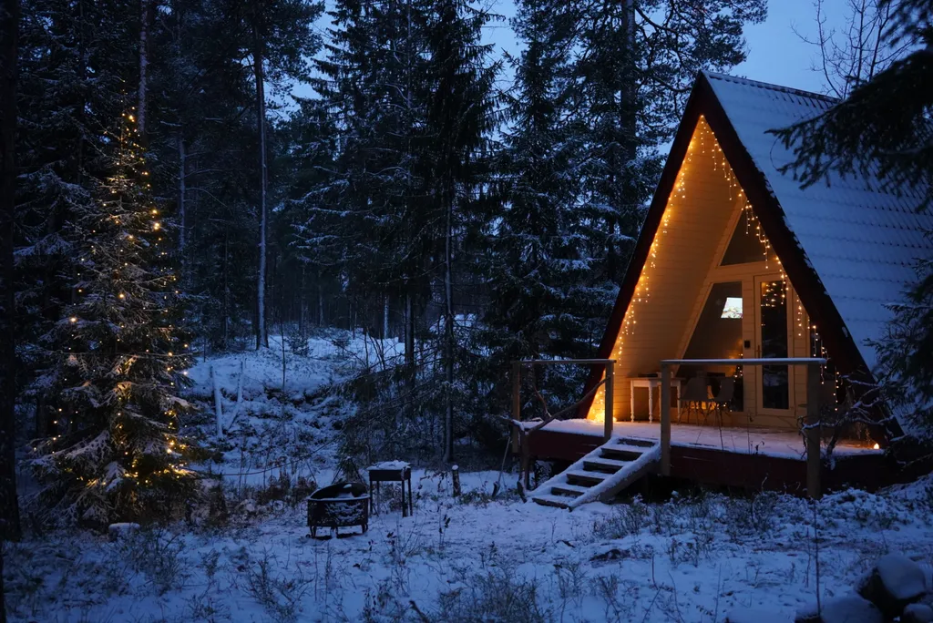 А-фрейм дом на горе