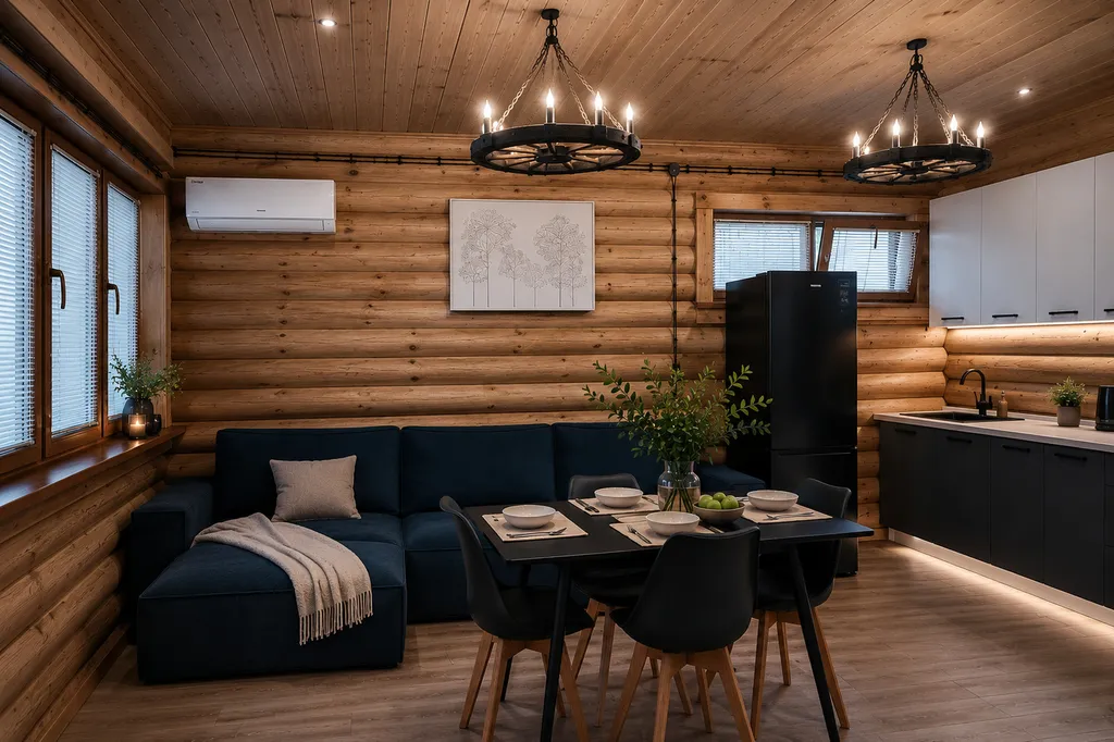 Коттедж 88m2 — чан, финская сауна, Wi-Fi