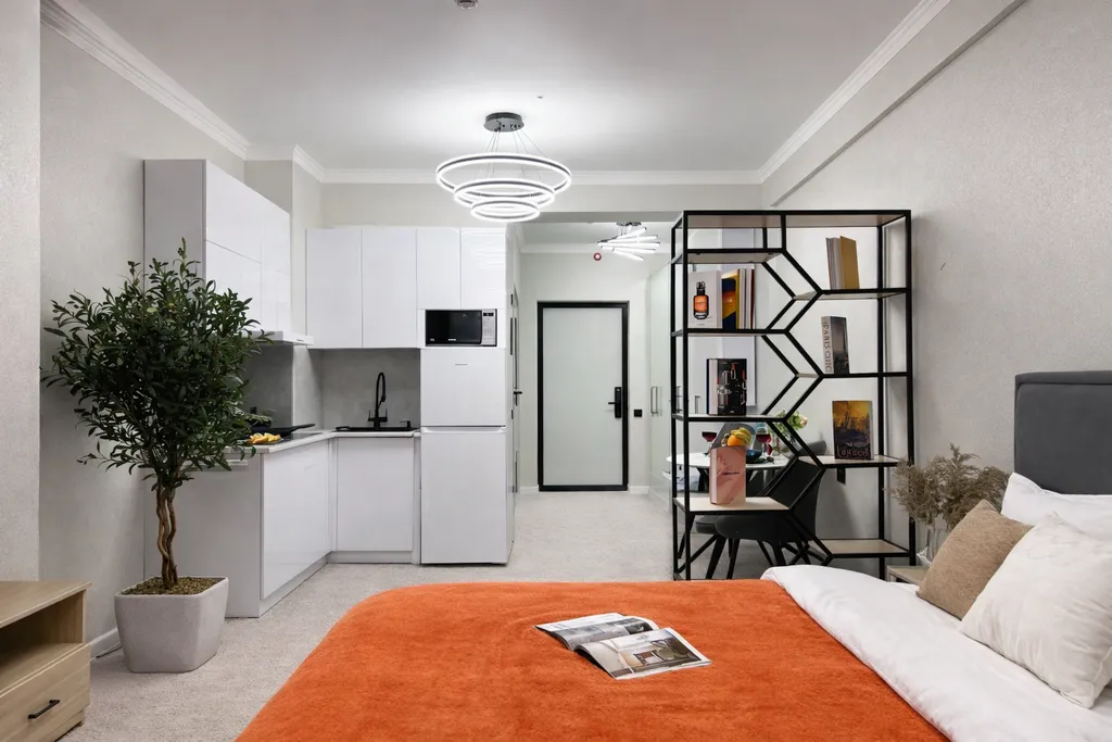 Современная уютная студия с панорамным видом