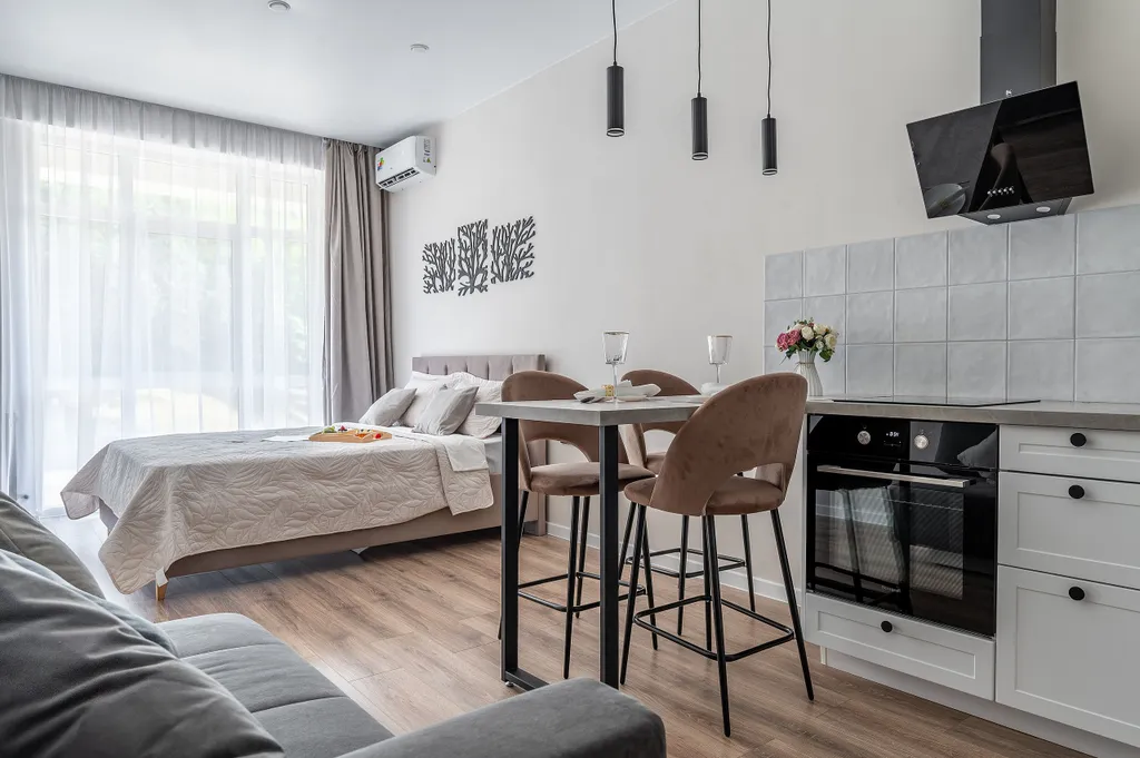 Студия с красивым видом на лесопарк