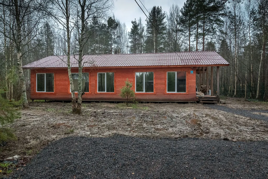 Коттедж Дом с камином, сауной и панорамными окнами — Стеклянный