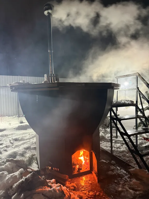 Домик А-фрейм с баней и сибирским чаном