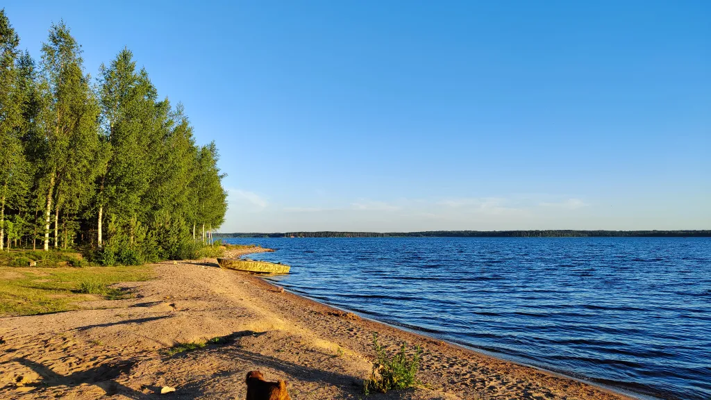 Коттедж Коттедж Амфрейм 6 местный у озера с баней, чаном и детской площадкой с батутом — Ланино