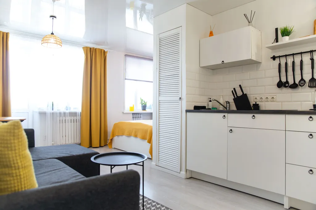 Стильная студия с видом на вулканы