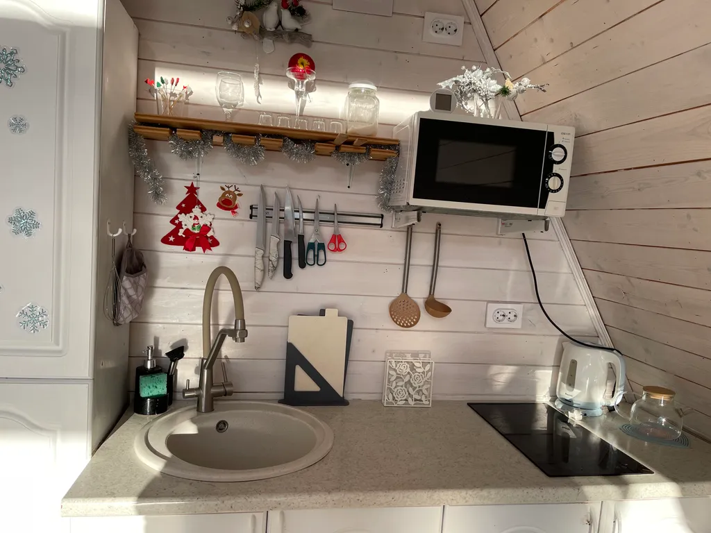 Уютный A-frame дом в лесу, баня, мангал