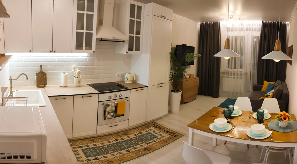 Квартира с 2 отдельными спальнями и кухней-гостинной недалеко от моря