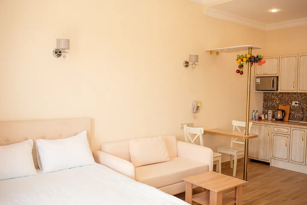 Превосходный двухкомнатный семейный номер с мини кухней