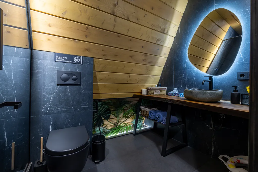 Современный дом у озера с купелью и своим катком. В феврале скидки