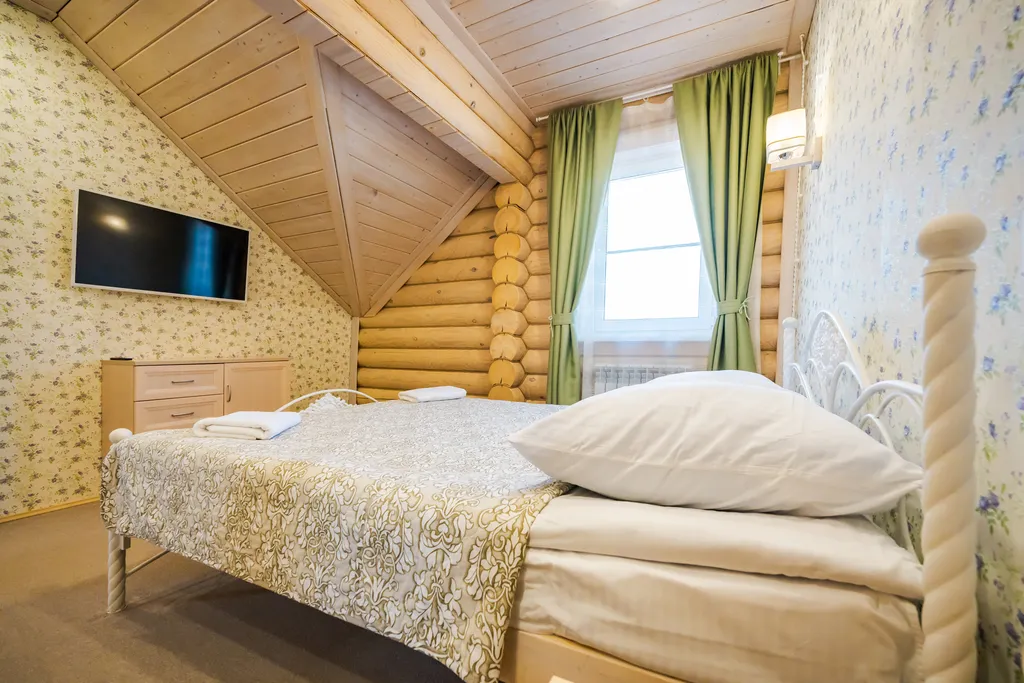 Уютные апартаменты 80 м² c 3-мя спальнями и камином в деревянном доме