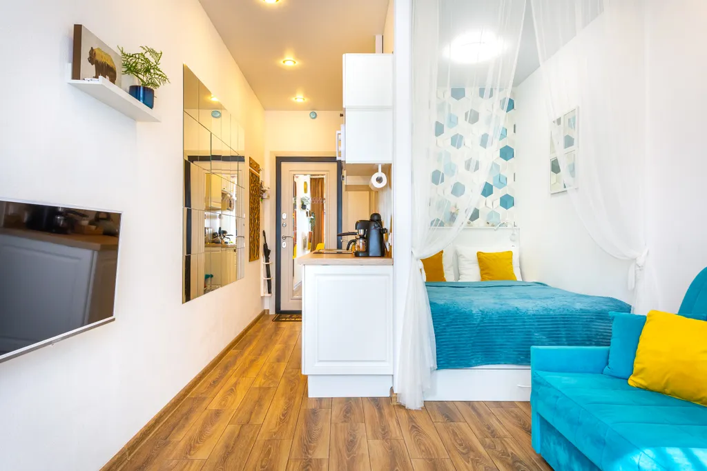 Апартаменты с балконом riverside в центре