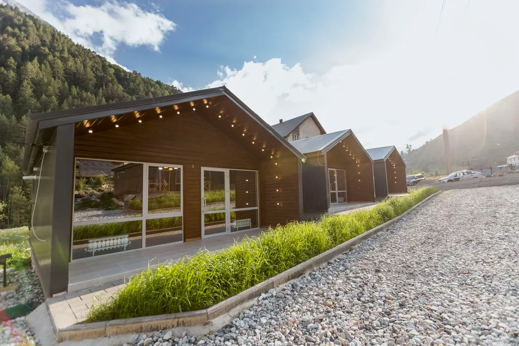 База отдыха с видом на горы в Приэльбрусье