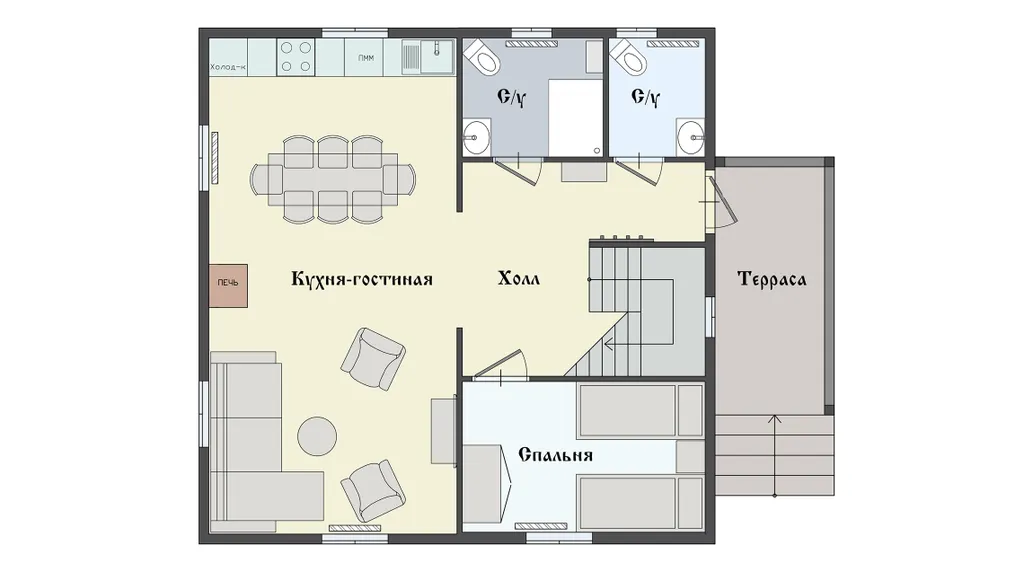 Коттедж 8ми местный коттедж на берегу озера Вуокса — Марьино