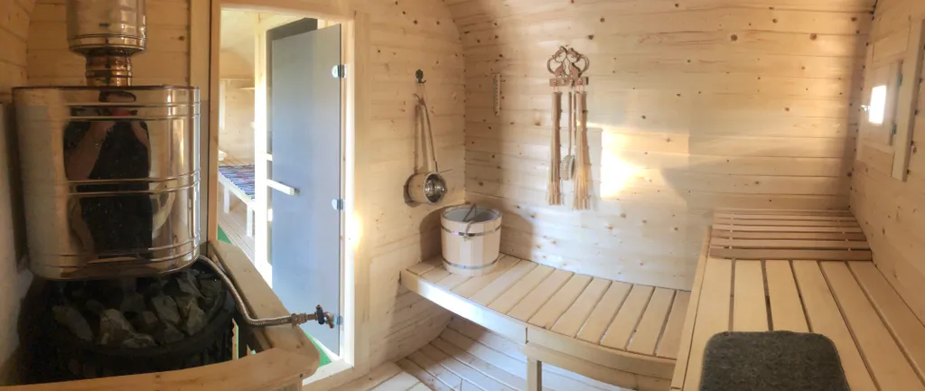 Дом A-frame с баней и чаном