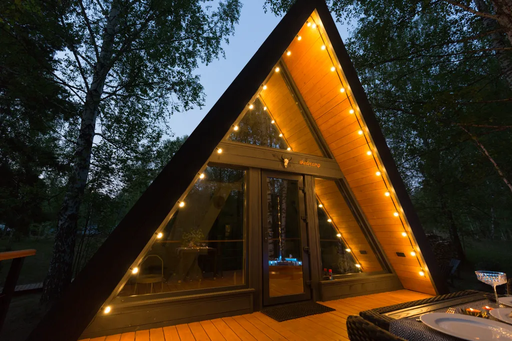 Глэмпинг Krona camp (Дома A-frame в лесу) 40 км от Уфы